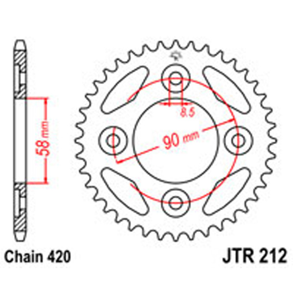 JT JT Rear Sprockets R/W 223-52